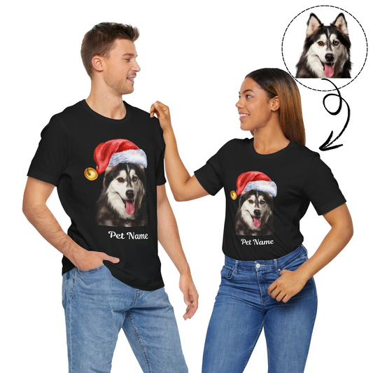 Santa Hat T-Shirt: Showcase Your Pet in Style!"