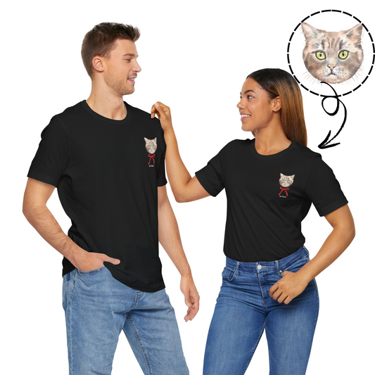 Custom Coquette Pocket Print Tee: Subtle and Stylish Pet Love!