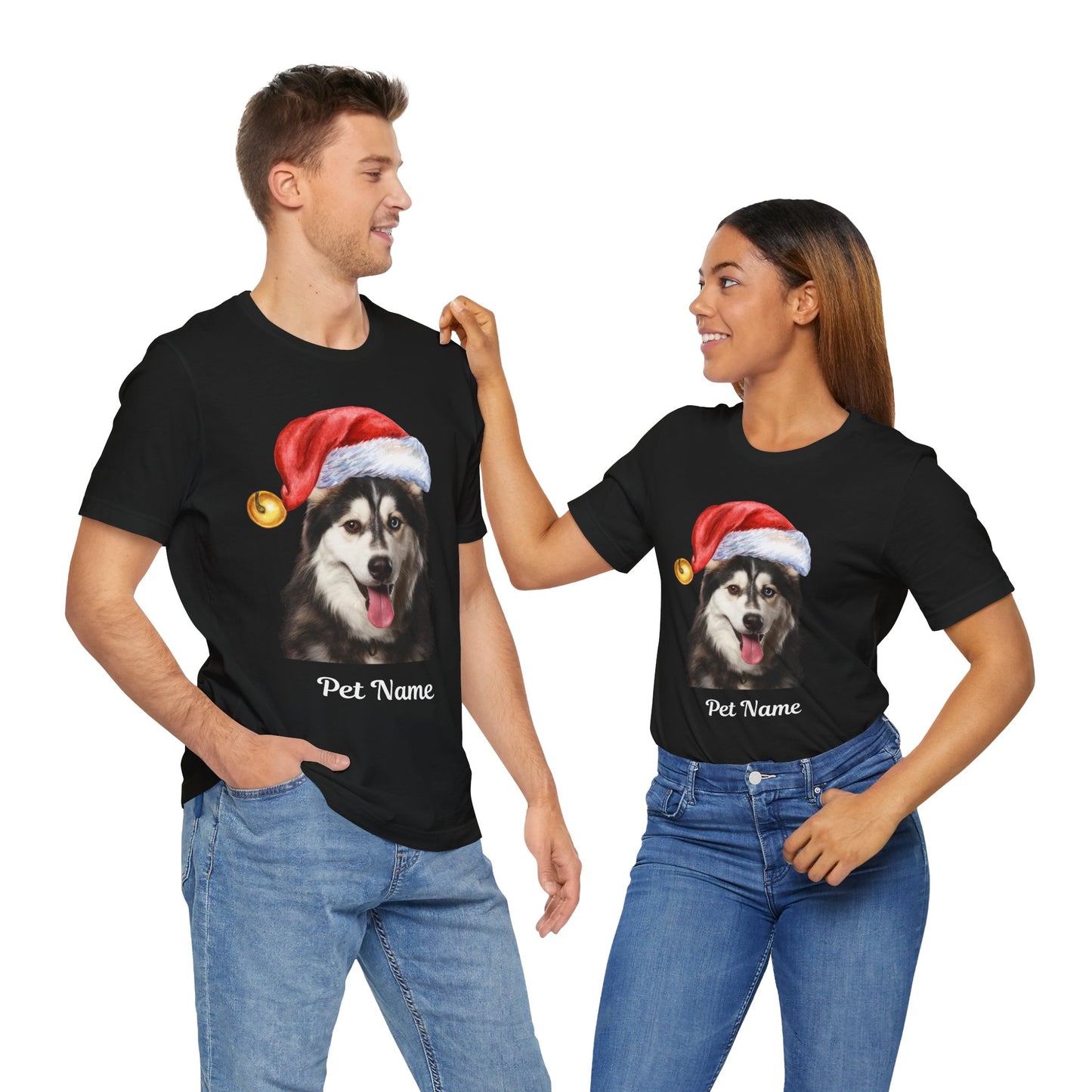 Santa Hat Tee: Your Pet, Your Style!"