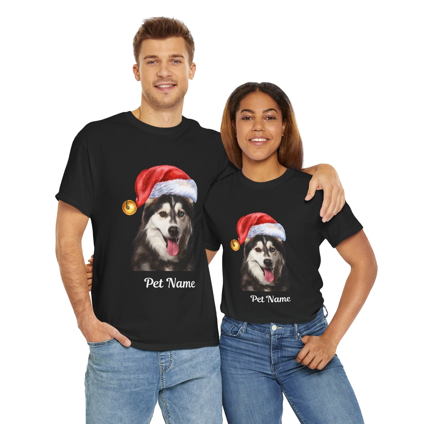 Santa Hat T-Shirt: Showcase Your Pet in Style!"