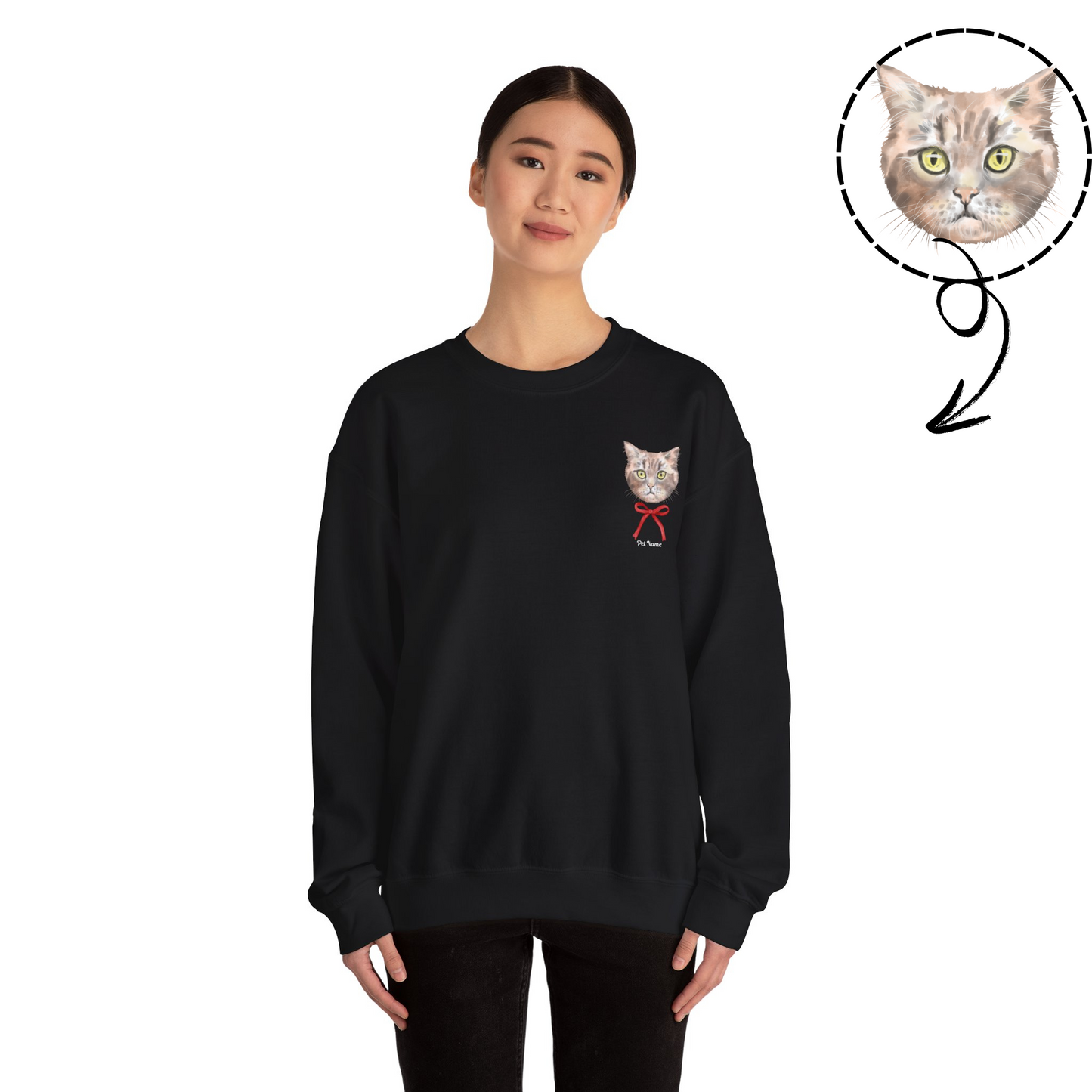 Custom Coquette Pocket Print Sweatshirt: Subtle Charm, Big Personality!