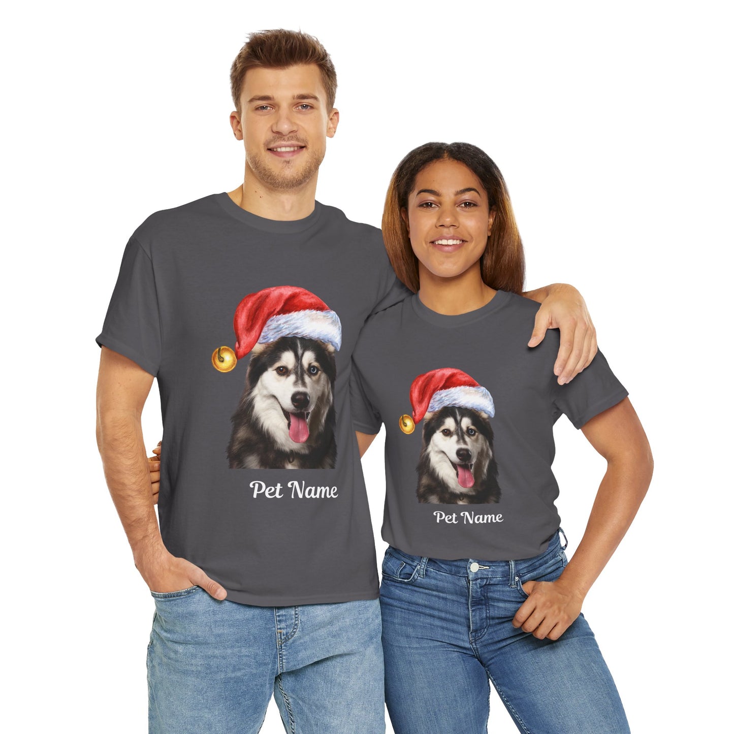 Santa Hat T-Shirt: Showcase Your Pet in Style!"